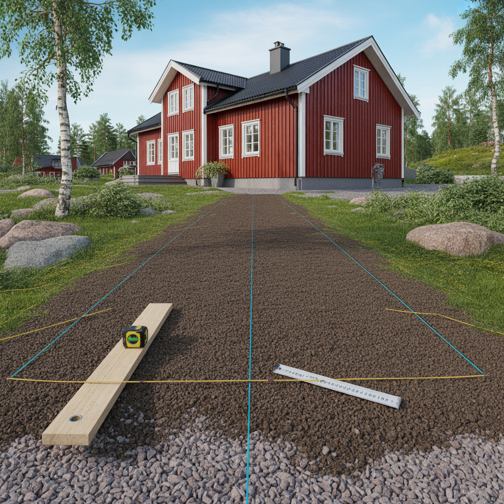 sa fixar du ratt marklutning runt huset matt och fall